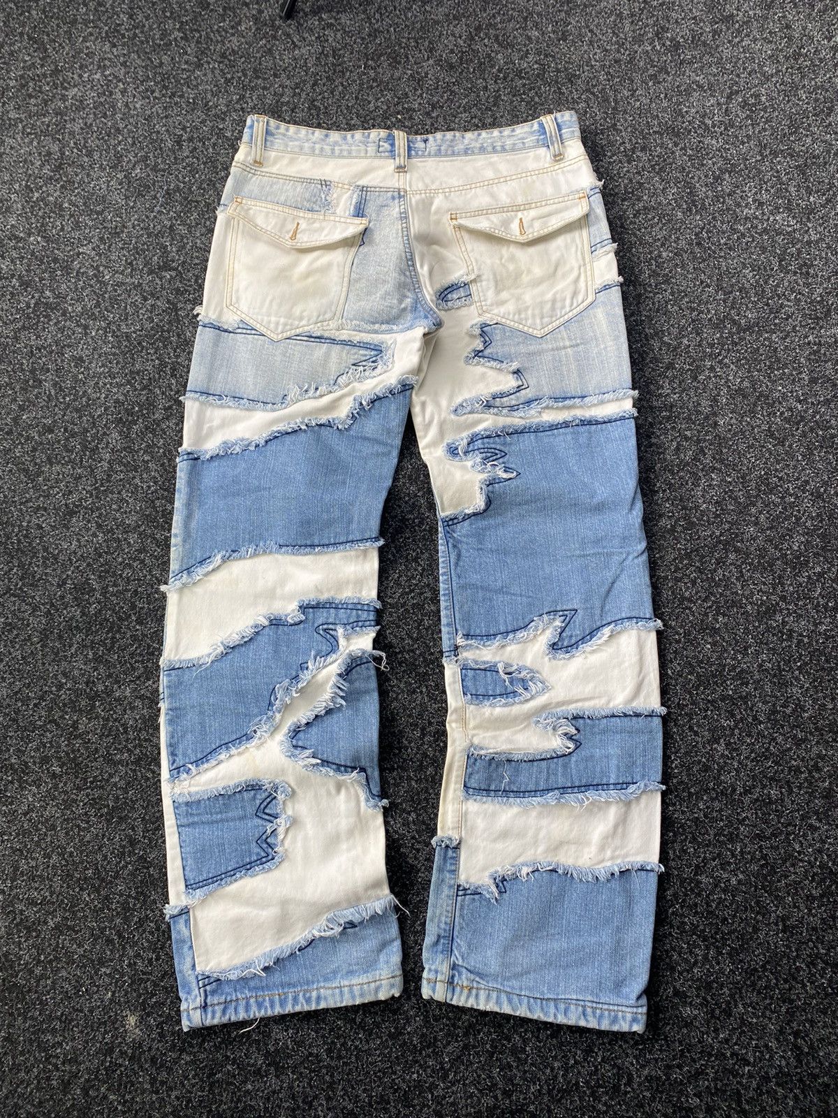 Japanese Brand 🔥OPIUM PUNK GOTHIC DISTRESSED ASYMMETRICAL JEANS CUSTOM 32 Size US 32 / EU 48 - 3 Thumbnail
