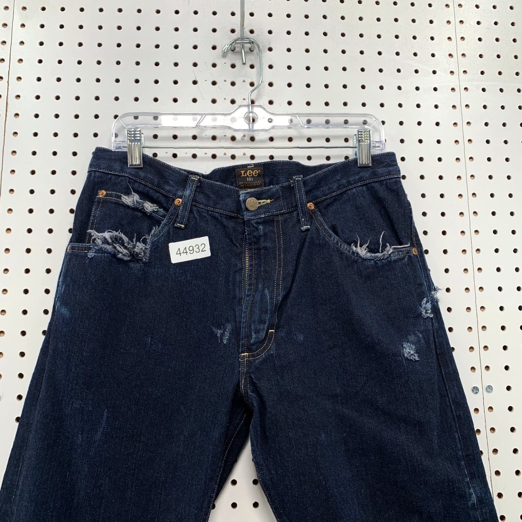 Lee Lee 101 Z Denim Selvedge Jeans Mens 33x30 Japan Indigo Dark Wash Distress Italy Size US 33 - 5 Thumbnail