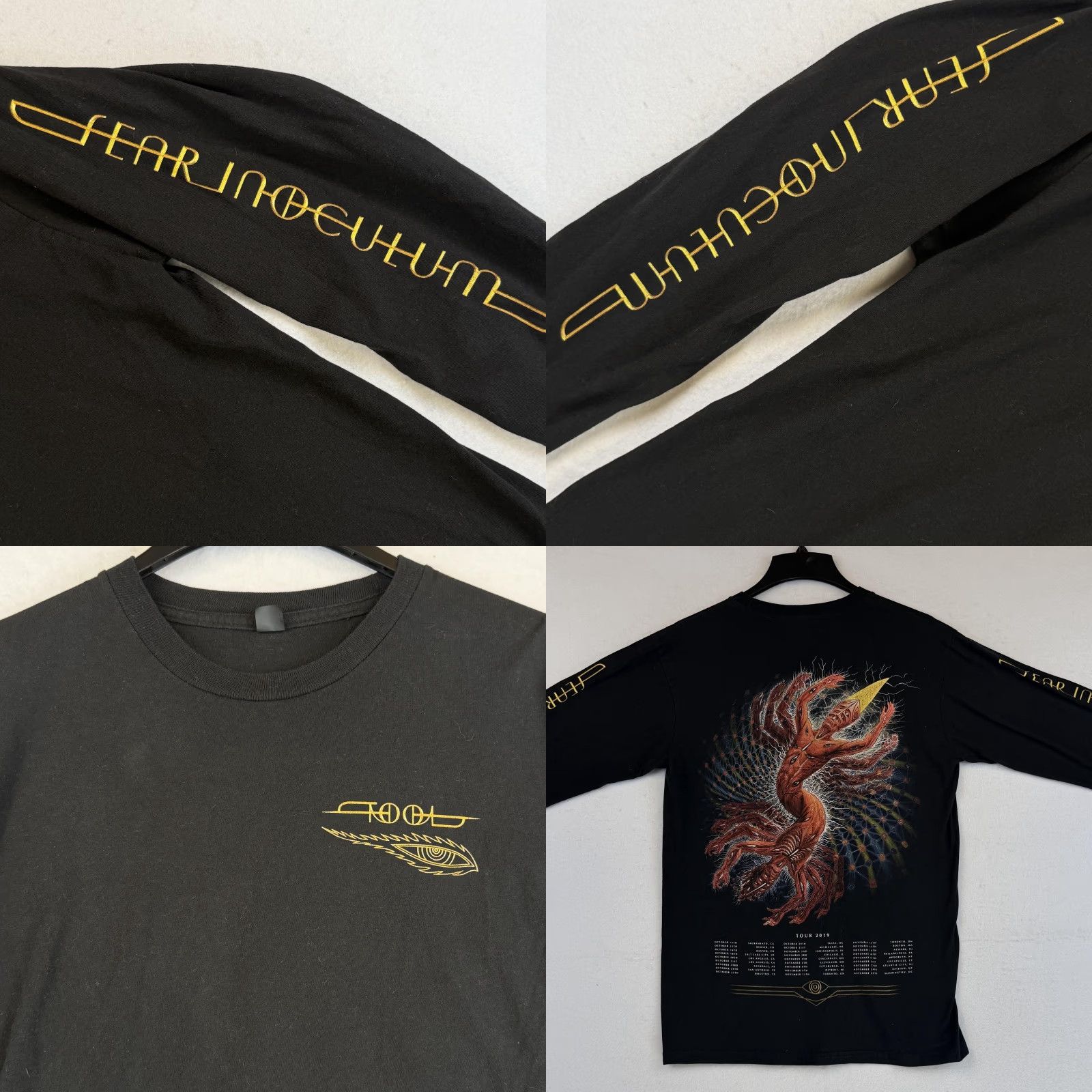 Tultex VINTAGE Tool Shirt Mens Medium Black Long Sleeve Fear Inoculum Tour 2019 Los Angeles Size US M / EU 48-50 / 2 - 9 Thumbnail