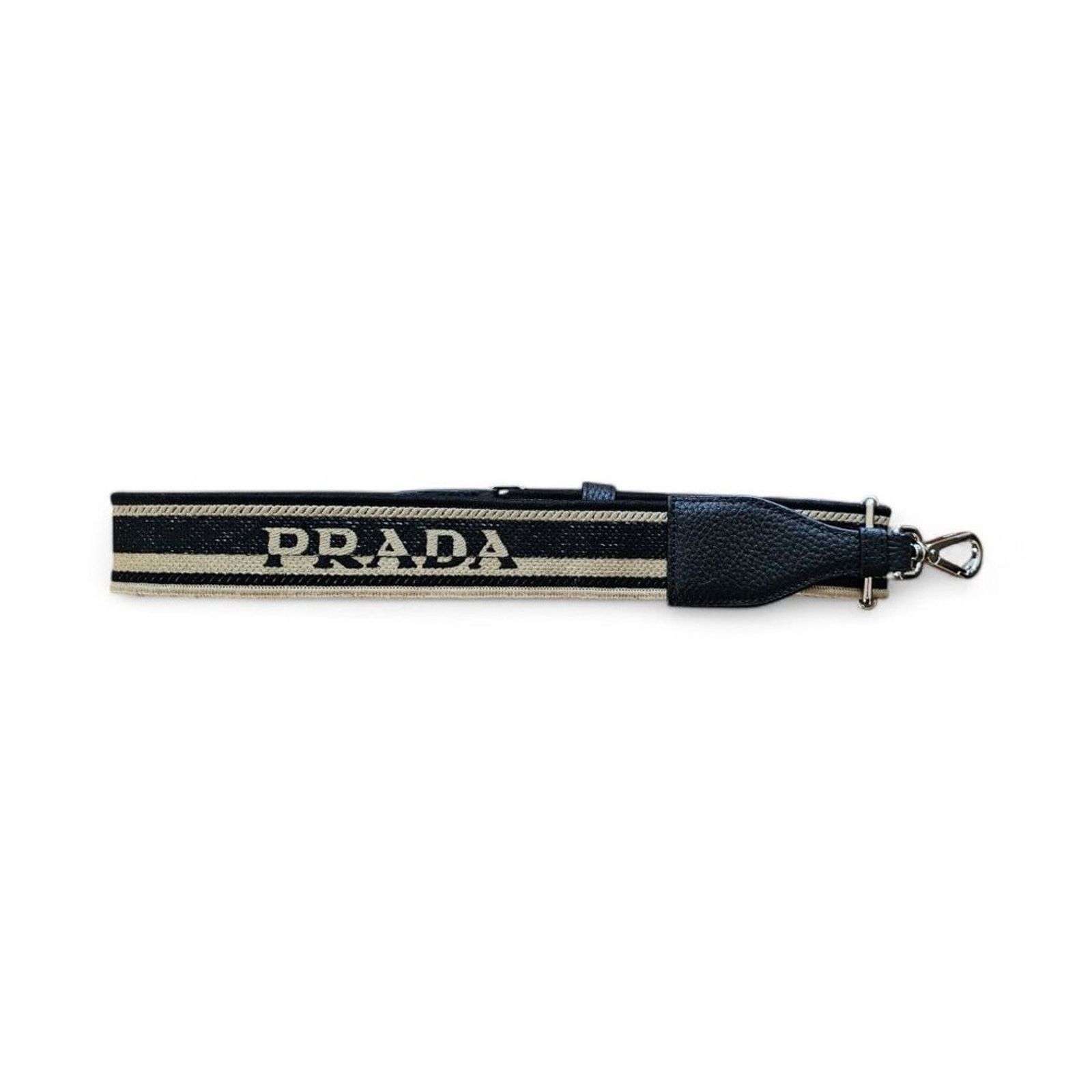 未使用 PRADA 棒タイ Prada bag strap with silver-tone hardware and embroidered