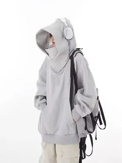 Japanese Brand Wakiko x Ezaki Solid Color Ninja Turtleneck Hoodie Size US XXL / EU 58 / 5 - 2 Thumbnail