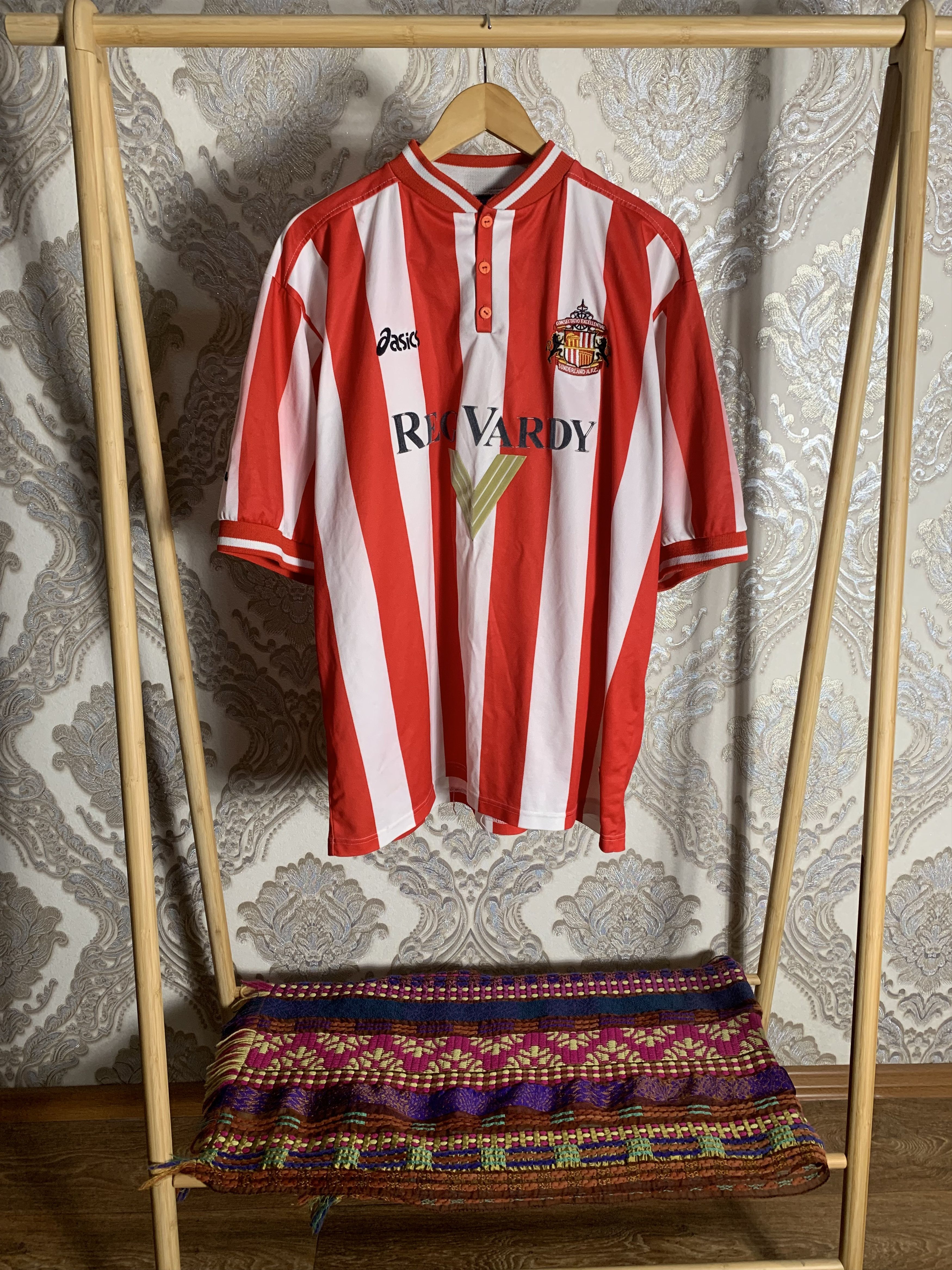 Asics VINTAGE ASICS FC SUNDERLAND ENGLAND RETRO SOCCER JERSEY 90s Size US XXL / EU 58 / 5 - 1 Thumbnail