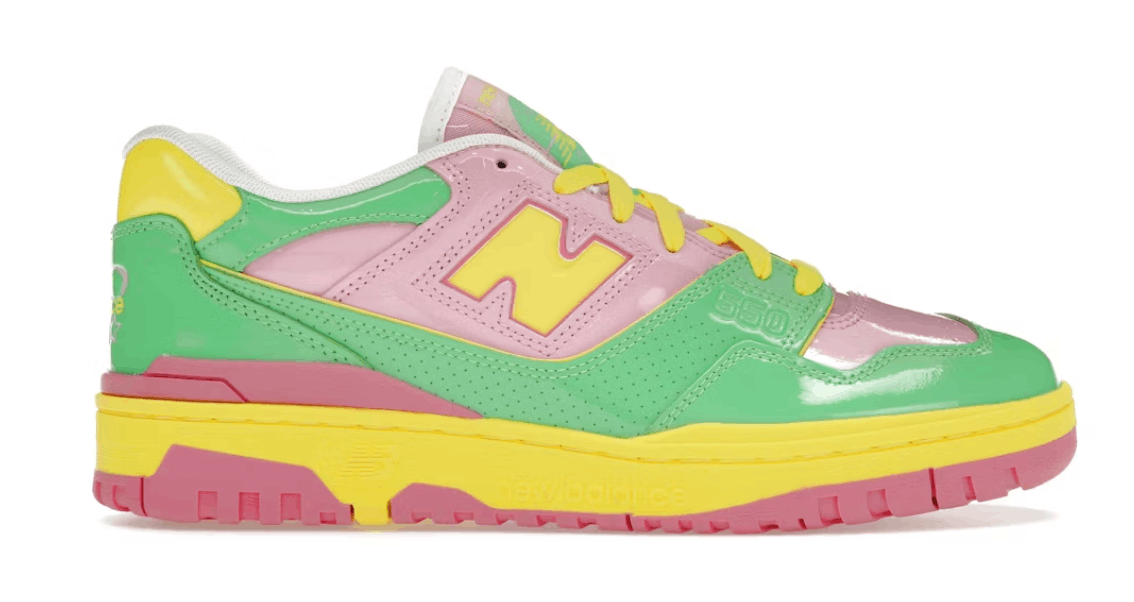 New Balance 550 Y2K Patent Leather Pack Pink Green Shoes, Men's (Size 9.5)