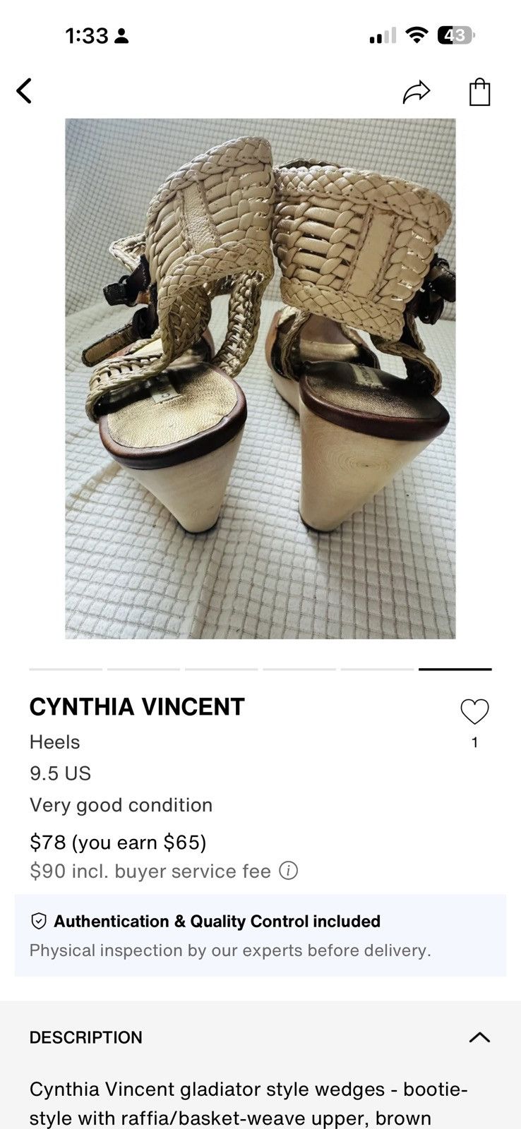 Other Cynthia Vincent Amber gladiator wedges Size US 9.5 / IT 39.5 - 6 Thumbnail