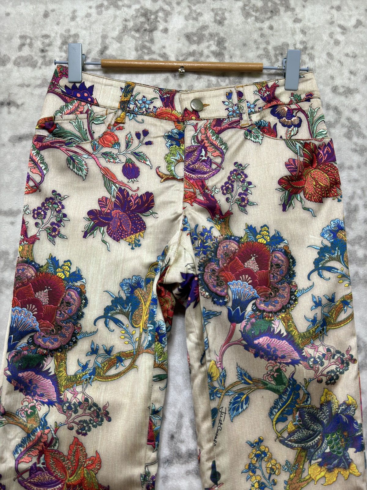 Just Cavalli Just Cavalli 2000s Abstract Floral Print Archive Pants Size US 26 / EU 42 - 3 Thumbnail