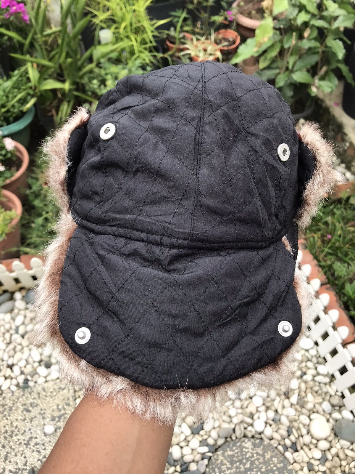 Other AUTHENTIC FUR TRIM WINTER TRAPPER HAT WITH EAR WARMER FLAPS Size ONE SIZE - 6 Thumbnail