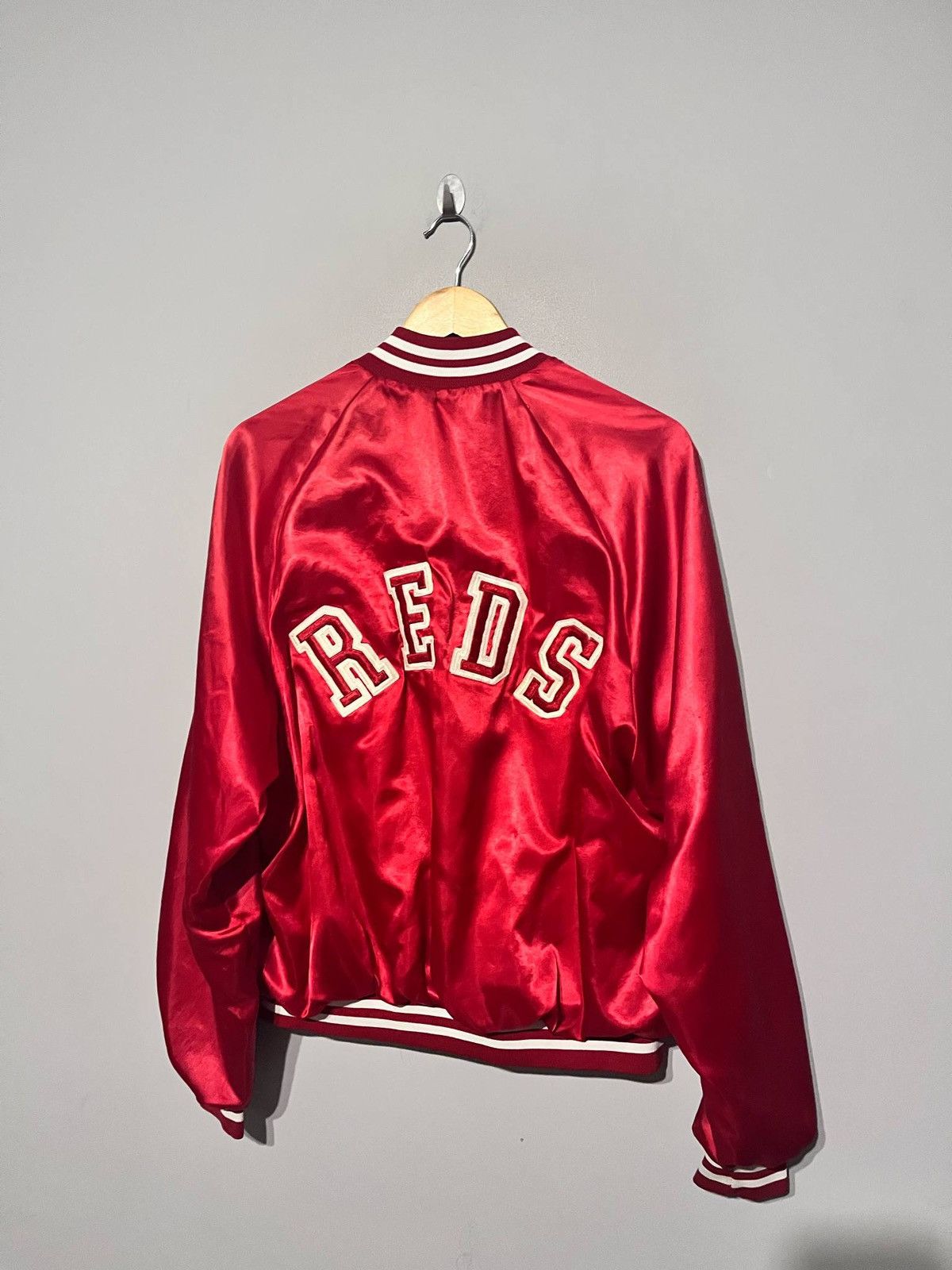 MLB × Vintage Vintage 80’s Satin Cincinnati Reds chalk line Jacket Size US XL / EU 56 / 4 - 4 Thumbnail