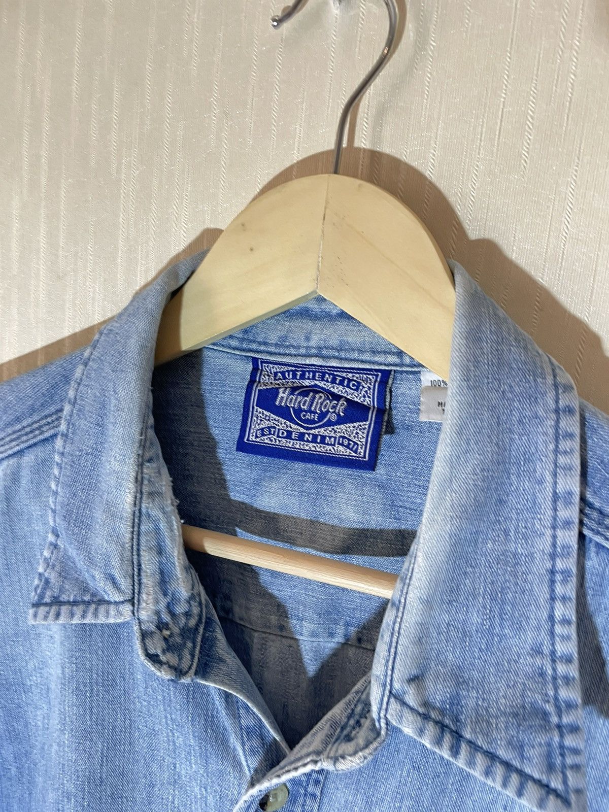 Hard Rock Cafe × Vintage Hard Rock Amsterdam vintage denim overshirt 90s Size US L / EU 52-54 / 3 - 5 Thumbnail