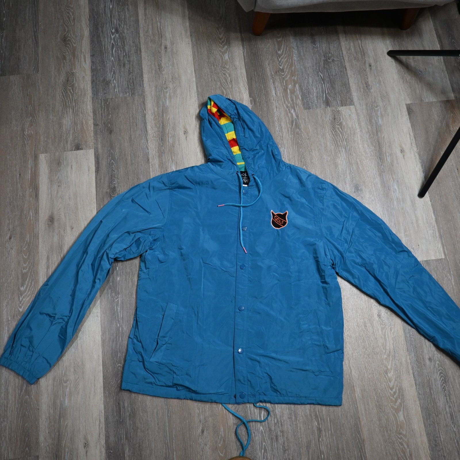 GOLFWANG Blue Native Cat Windbreaker Jacket Vintage Size XL