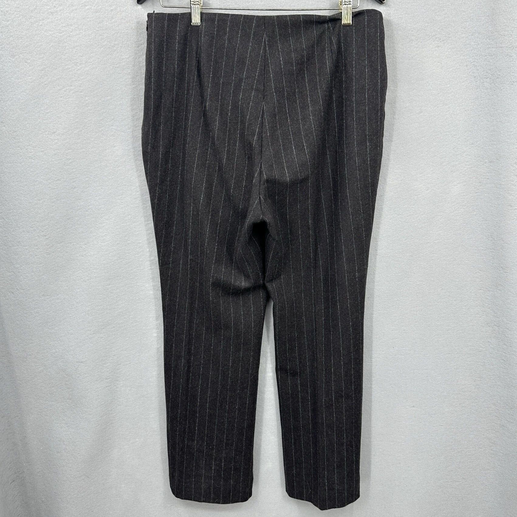 Akris AKRIS Pants Womens 12 Wool Pinstripe Side Zip Quiet Luxury for Bergdorf Goodman Size 34" / US 12 / IT 48 - 3 Thumbnail