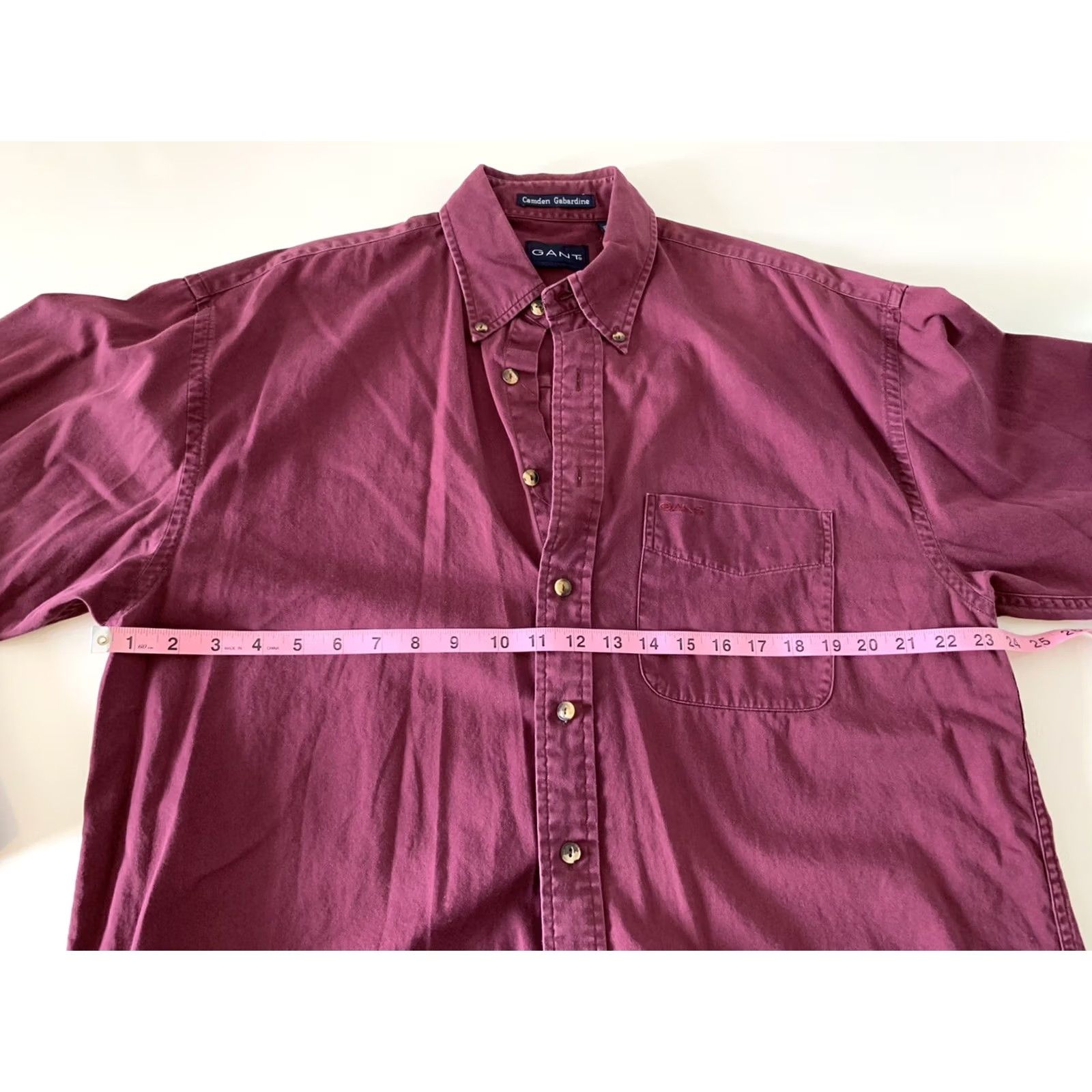 Gant GANT Camden Gabardine Maroon Long Sleeve Button Front Shirt Men's Large Cotton Shirt Adults L Red Button-Up Size US L / EU 52-54 / 3 - 5 Thumbnail