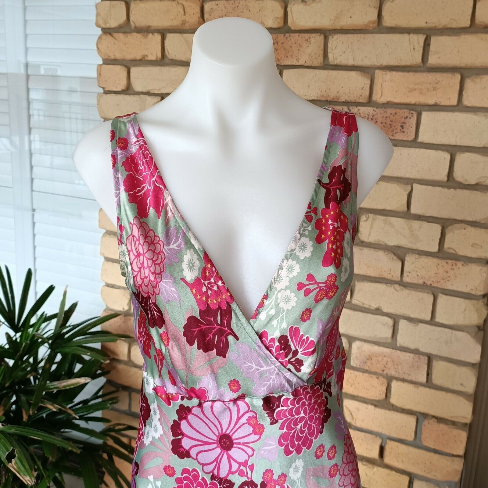 Designer × Vintage Vintage Y2K 2000s Uttam London Dress Pink Green Size M / US 6-8 / IT 42-44 - 7 Thumbnail