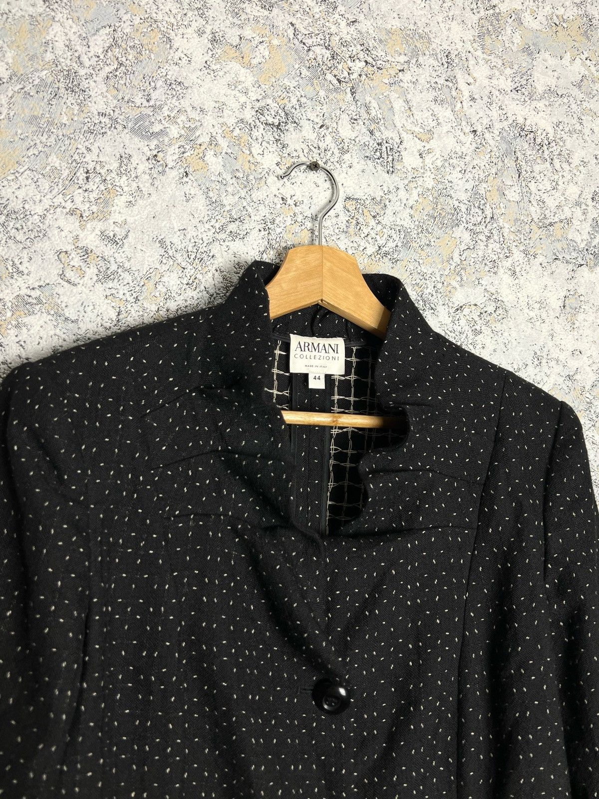 Armani × Armani Collezioni × Vintage Armani Collezioni Jacket Black Wool Cropped Blazer Size 44 Size M / US 6-8 / IT 42-44 - 3 Thumbnail
