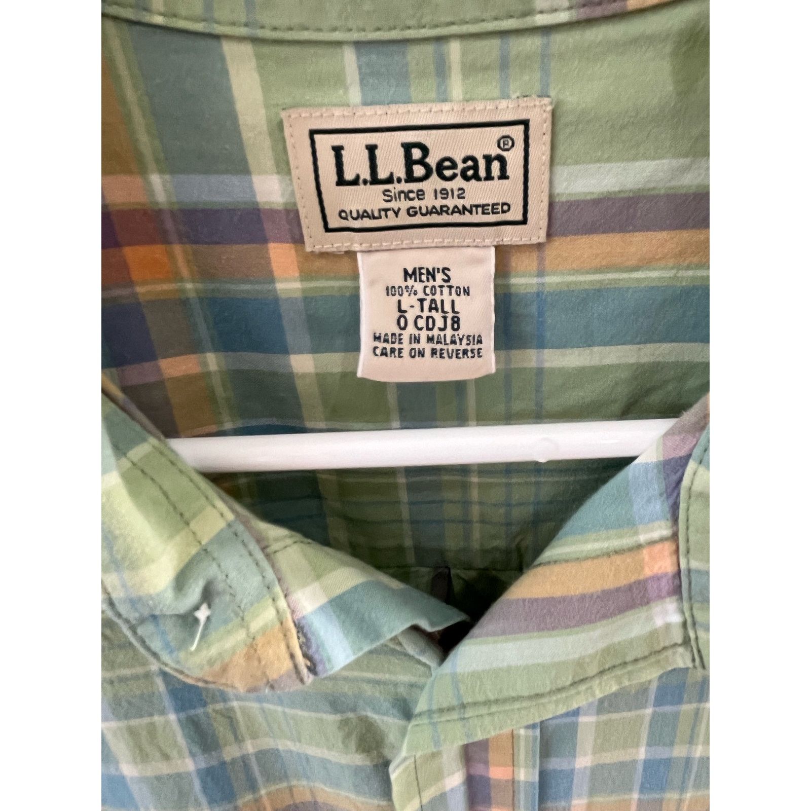 L.L. Bean LL Bean Shirt Mens Large green Short Sleeve Button Down Size US L / EU 52-54 / 3 - 3 Thumbnail