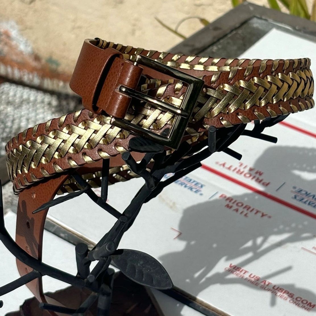 Other Brown & Gold Women's Belt Size ONE SIZE - 1 Thumbnail