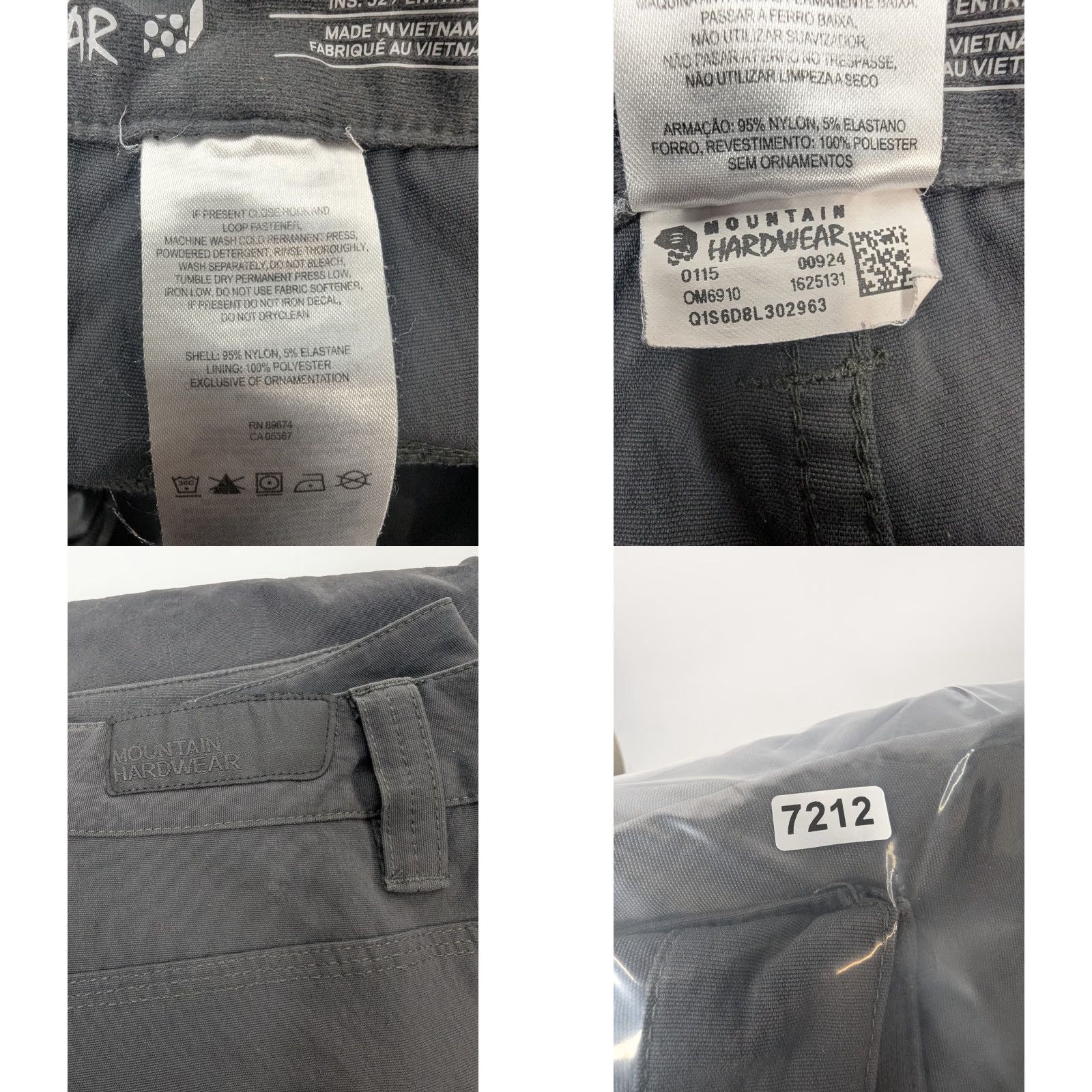 Mountain Hardwear Mountain Hardwear Mens Pants Trekking Outdoor Nylon Spandex Regular Flat Front Zip Pockets Gray 31 Inseam 34 Waist OM6833 Size 34 Size US 34 / EU 50 - 9 Thumbnail