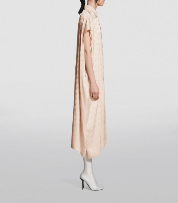 Balenciaga o1mt1gz0824 Bb Monogram Shirt Dress in Beige Size S / US 4 / IT 40 - 5 Thumbnail