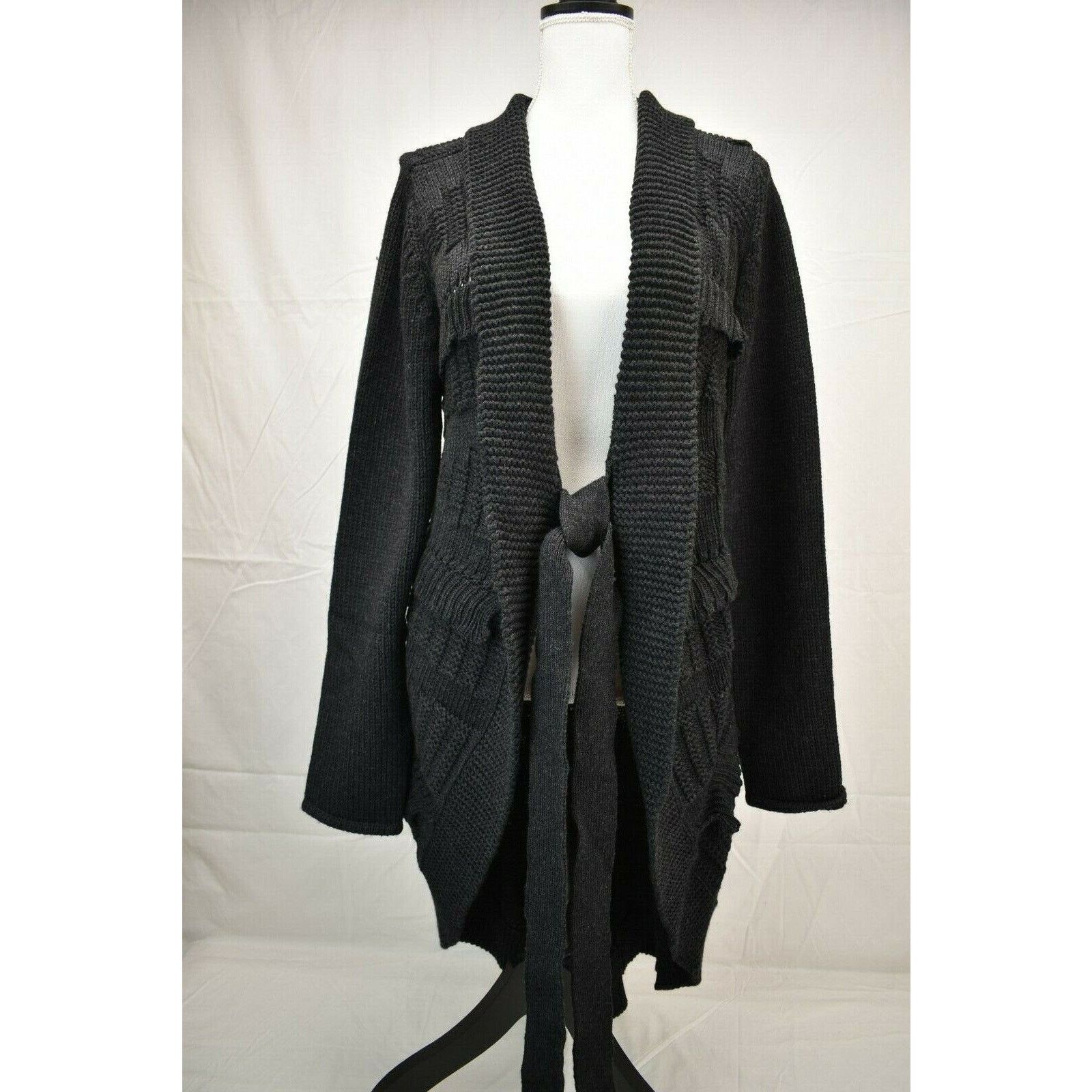 Valentino VALENTINO BLACK WOOL KNIT SWEATER LONG CARDIGAN COAT M IT Size M / US 6-8 / IT 42-44 - 9 Thumbnail