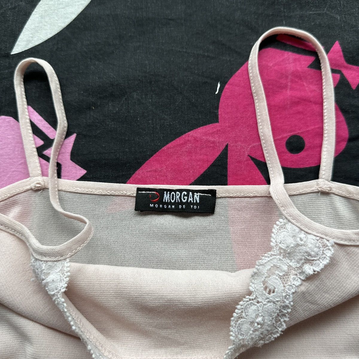Beauty Beast × Morgan Homme Cute Lace Baby Doll Coquette Mesh Logo Ballet Top 00s Size ONE SIZE - 8 Thumbnail
