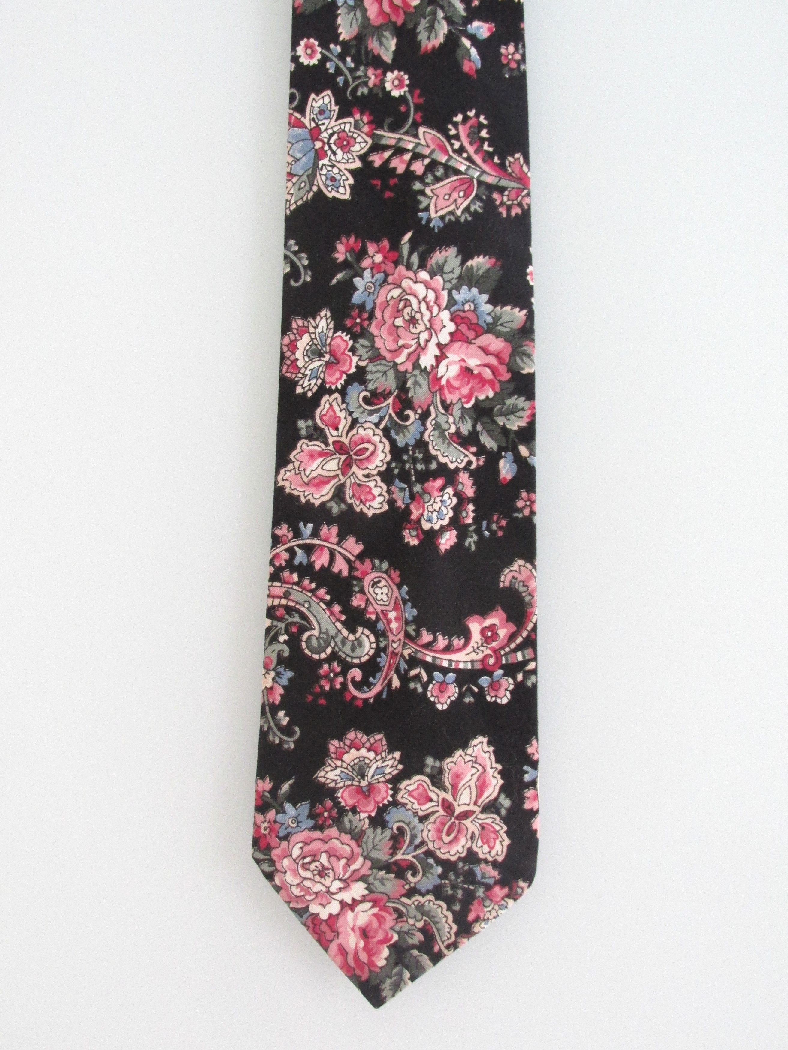 J.T. Beckett JT Beckett Vintage Men's Cotton Floral Tie Size ONE SIZE - 2 Thumbnail