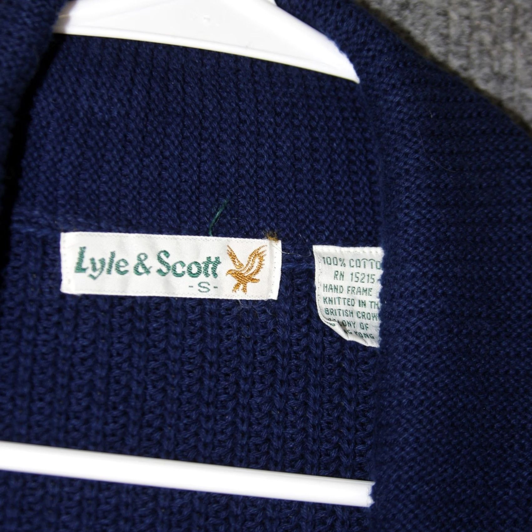 Lyle & Scott VINTAGE Lyle & Scott Cardigan Mens S Blue Shawl Collar Cotton Sweater Size US S / EU 44-46 / 1 - 3 Thumbnail