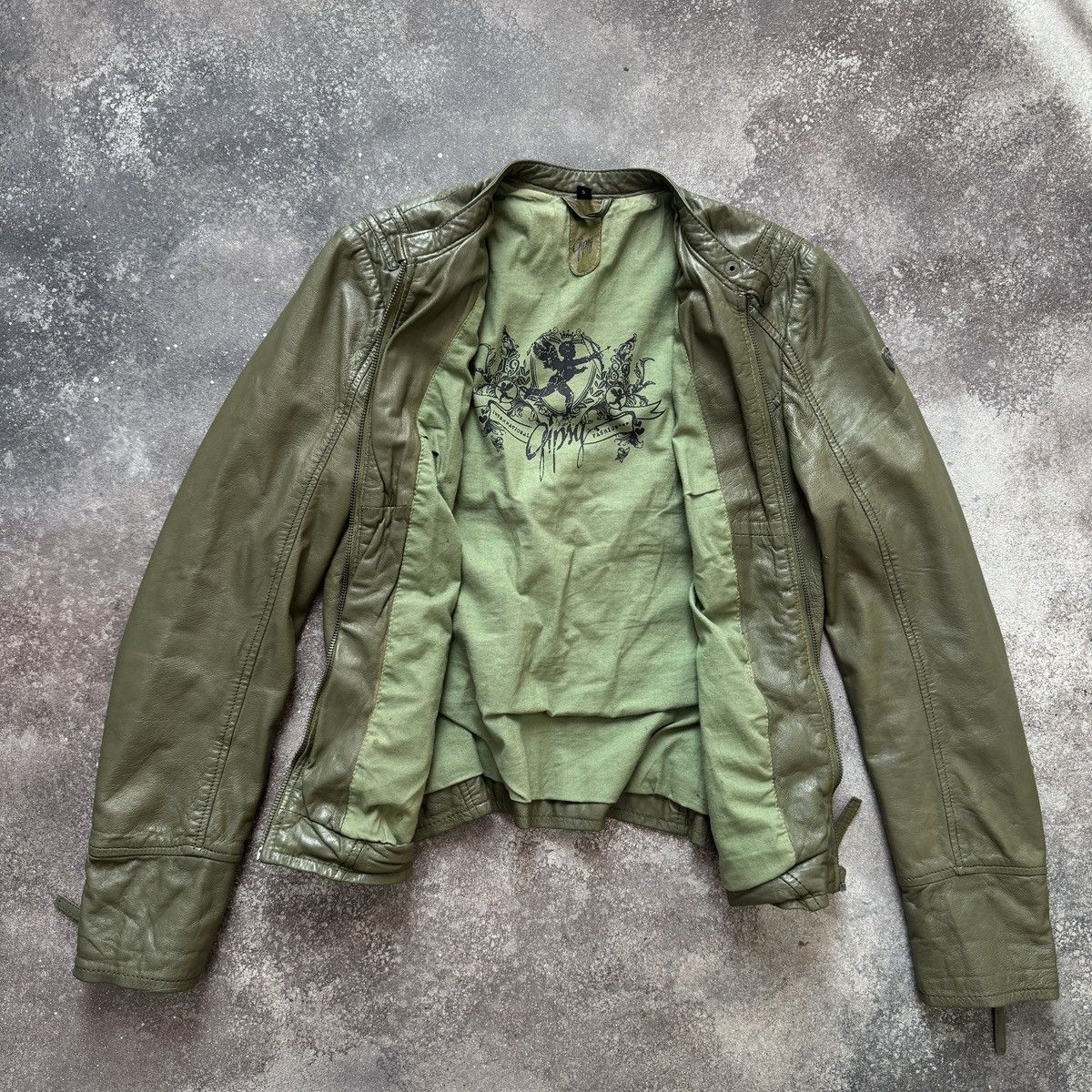 If Six Was Nine Gipsy Vintage Avant Garde Zip Details Leather Biker Jacket Size S / US 4 / IT 40 - 3 Thumbnail