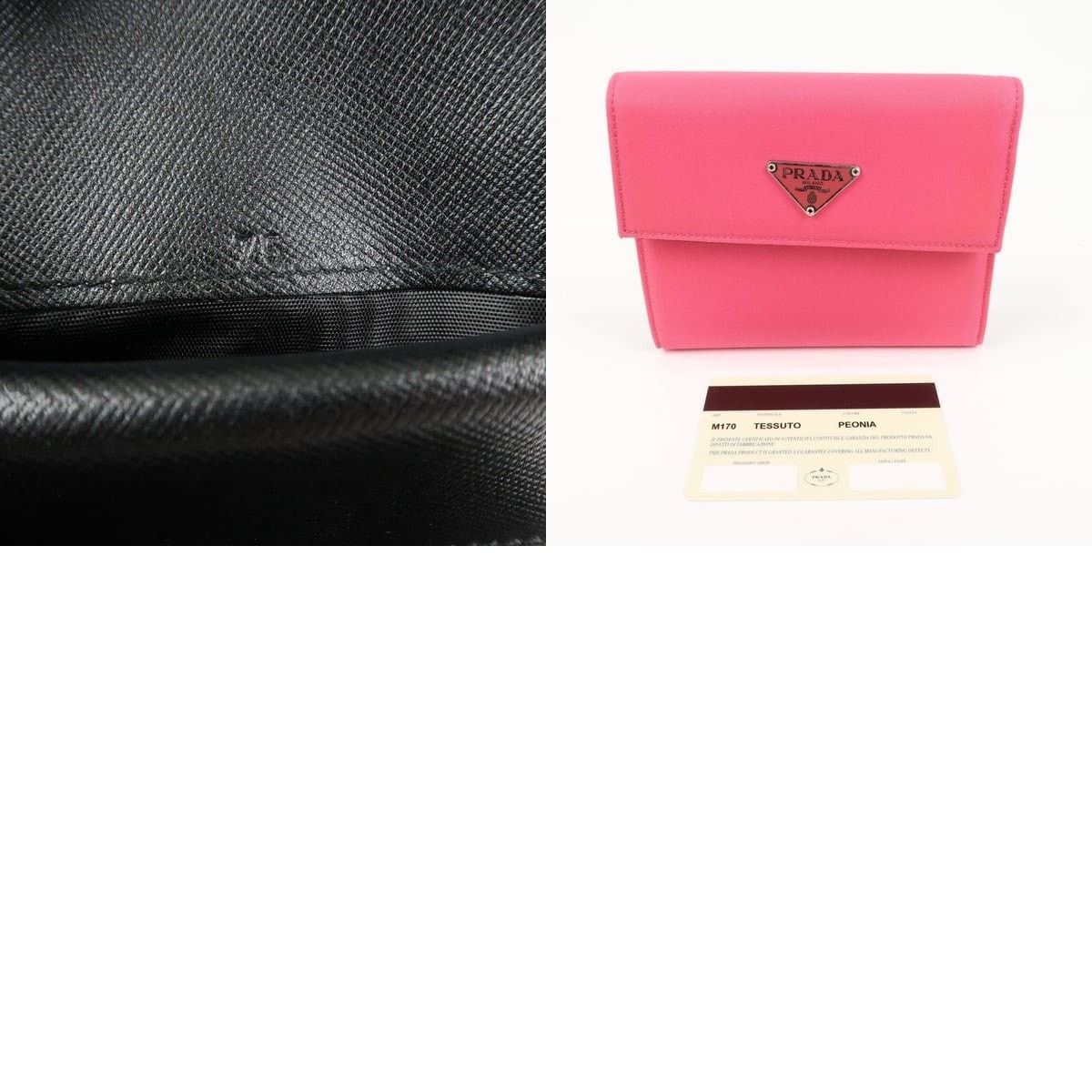 Prada Prada Tessuto Nylon Compact Wallet Pink Size ONE SIZE - 8 Thumbnail