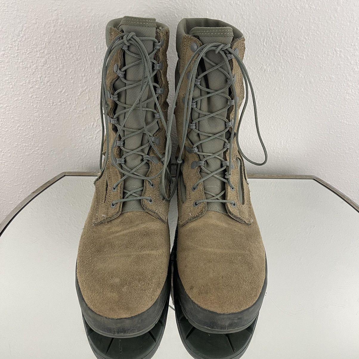 Belleville BELLEVILLE Mens Green Air Force Vibram Lace Up Combat Boots Size US 11.5 / EU 44-45 - 6 Thumbnail