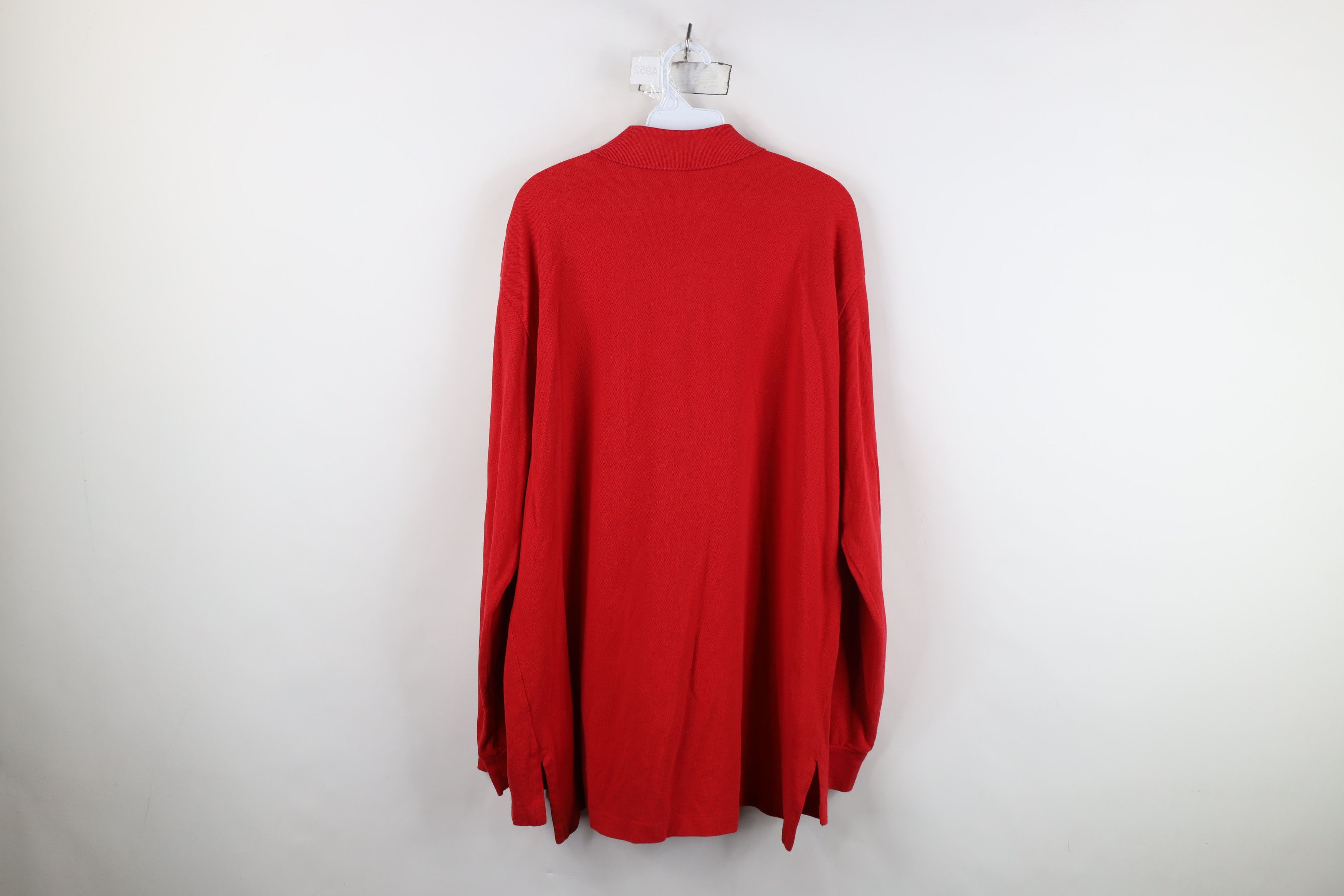 Ralph Lauren Vintage 90s Ralph Lauren Cotton Rugby Long Sleeve Polo Red Size US XL / EU 56 / 4 - 12 Thumbnail