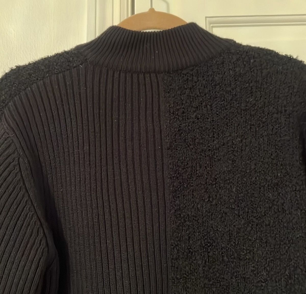 Chicos Vtg 90s Chico’s Design Rib Bouclé Knit Zip Jacket Black (XL) Size XL / US 12-14 / IT 48-50 - 5 Thumbnail