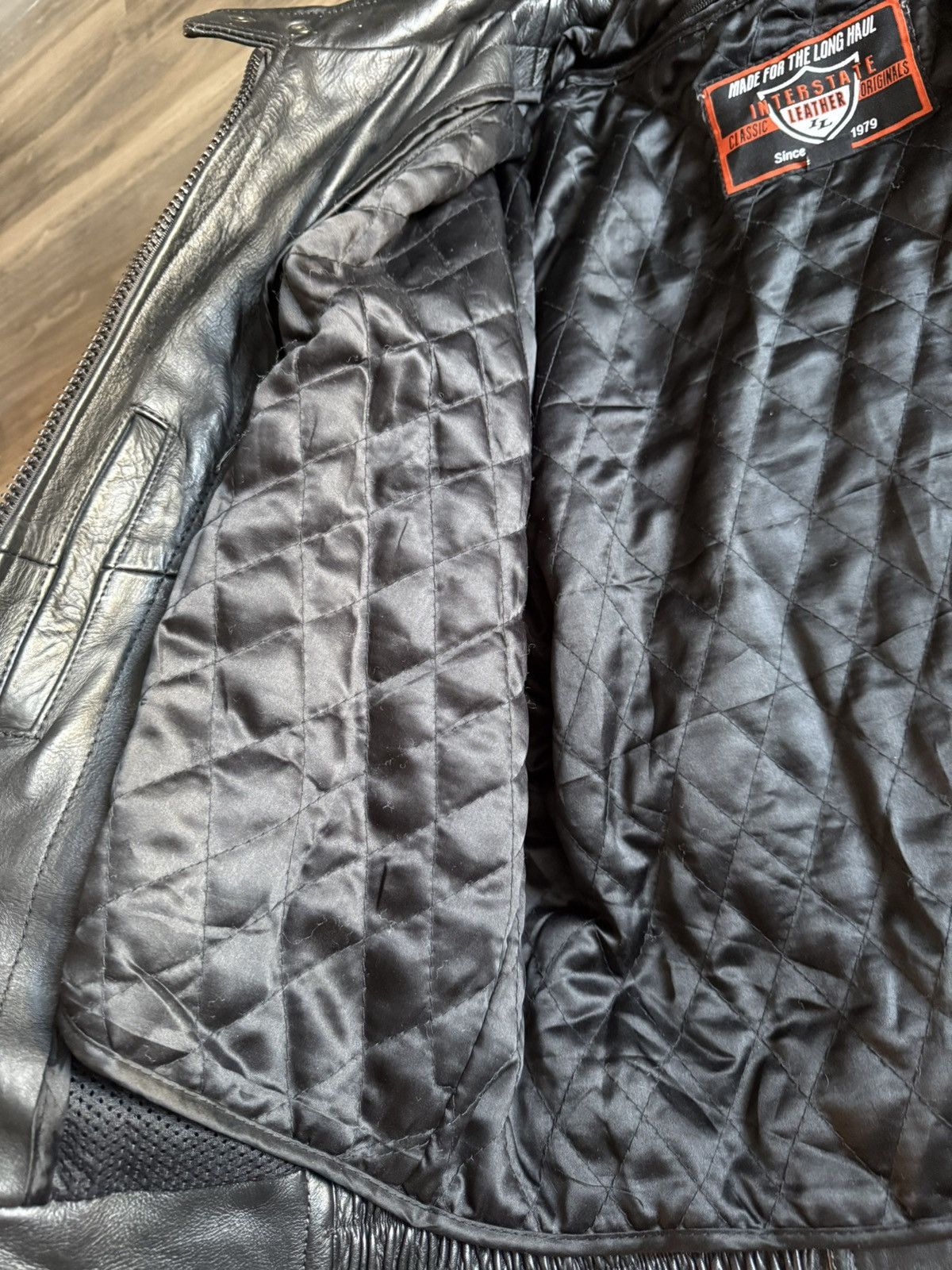 Genuine Leather Interstate Leather Jacket Harley Davidson Eagle Patch Sz M Size US M / EU 48-50 / 2 - 6 Thumbnail
