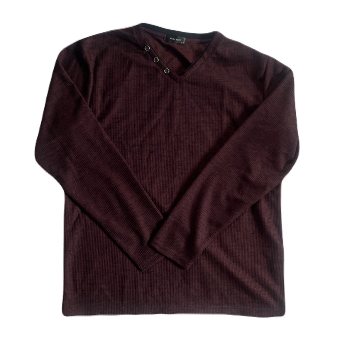 2000s Japanese archive Vkei Button V-Neck Long Sleeve Tee