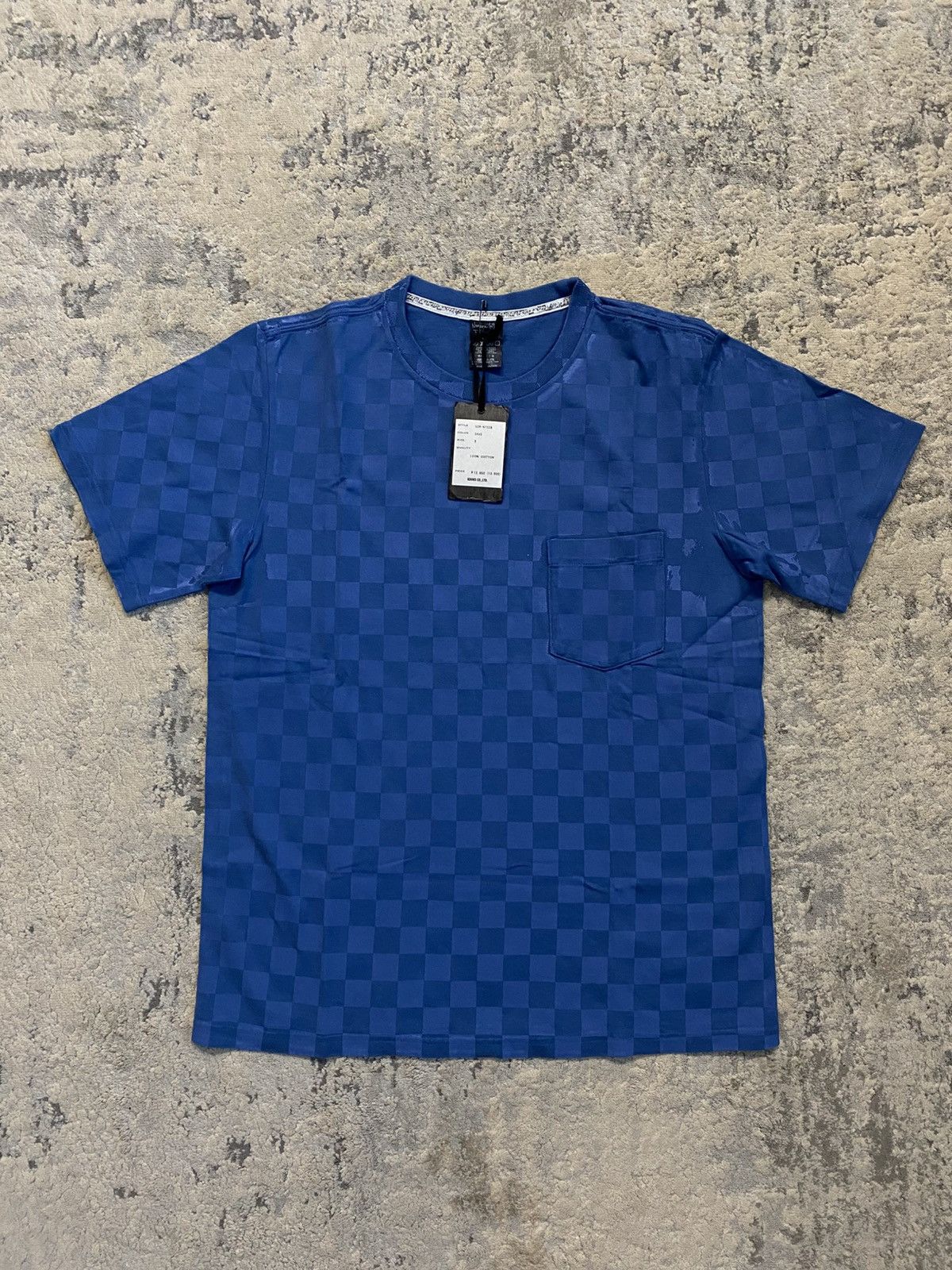 SS09 Checkered Blue Painted T Shirt