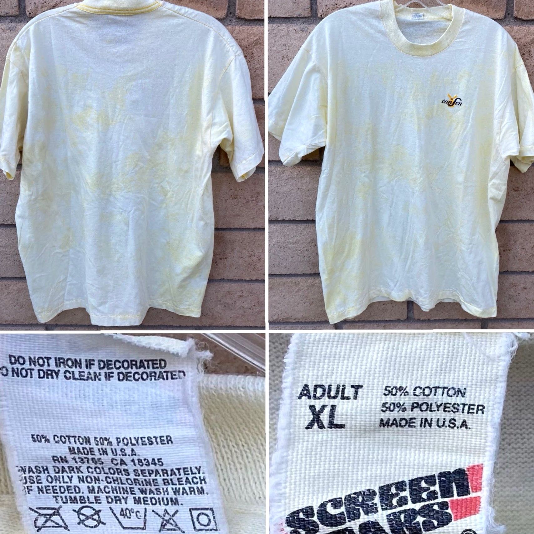 Vintage VINTAGE Screen Stars T Shirt Graphic Tee Single Stitch XL Yellow Men 1980s Van Son Windmill Graphic Tee Size US XL / EU 56 / 4 - 3 Thumbnail