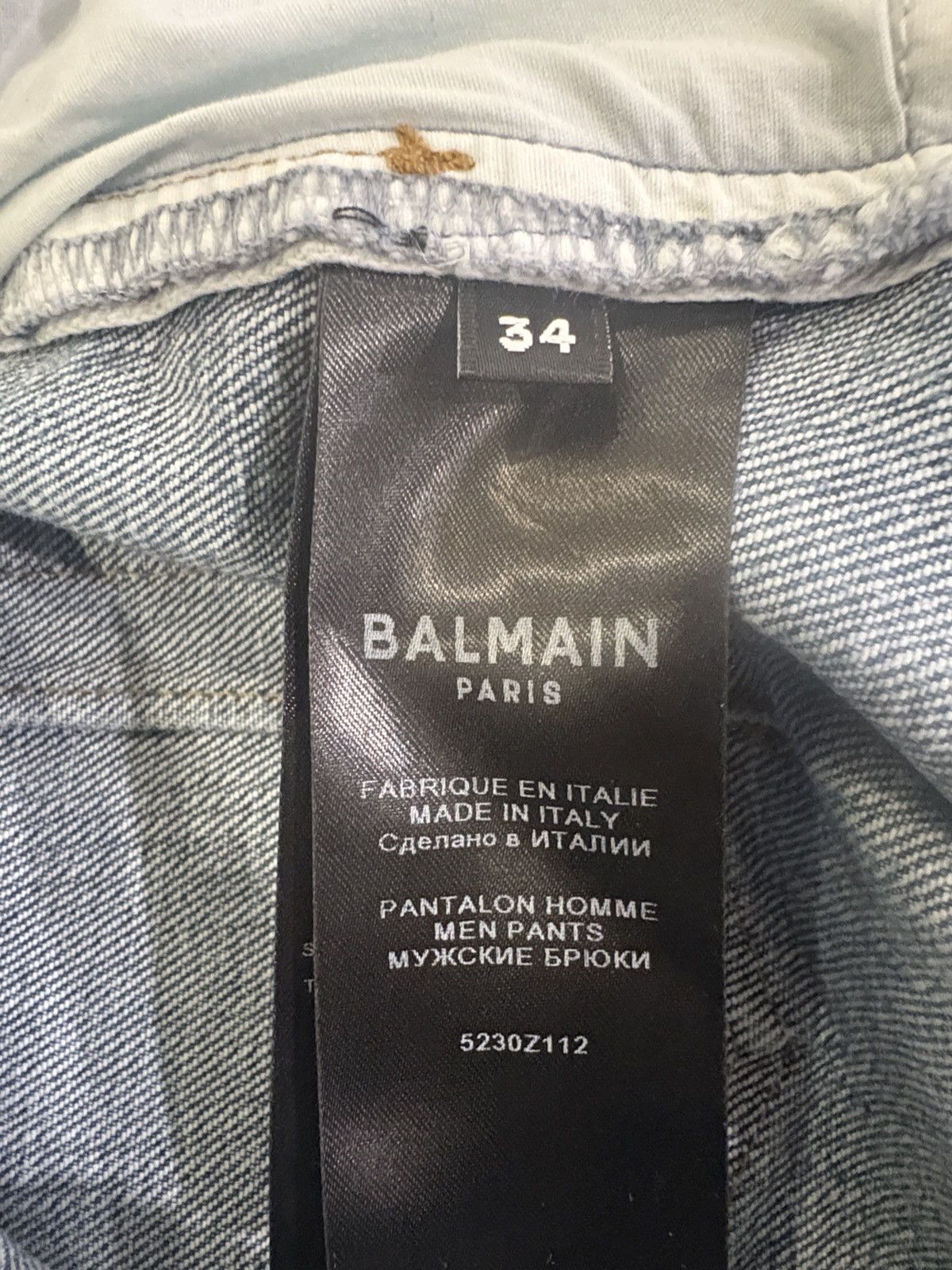 Balmain Balmain Light Blue Distressed Jeans Size US 34 / EU 50 - 3 Thumbnail