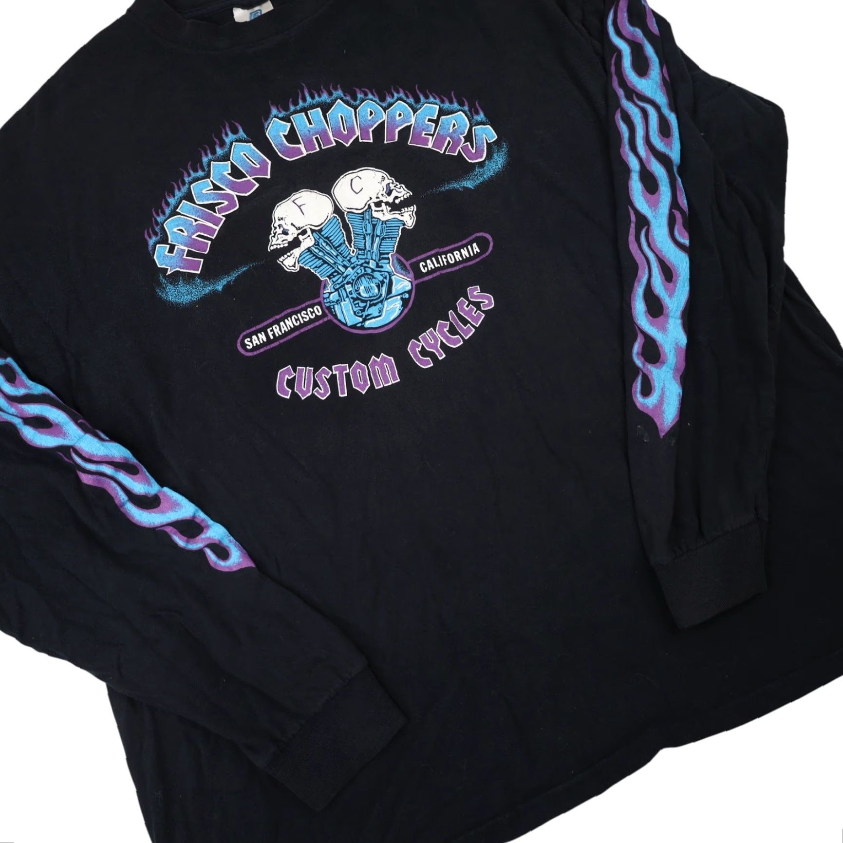 Vintage VINTAGE Frisco Choppers Custom Cycles Mens T Shirt Black XXL Graphic Unisex? No - Men's. Size US XXL / EU 58 / 5 - 3 Thumbnail