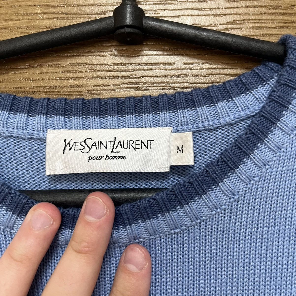 Yves Saint Laurent Navy/Blue YSL Sweater Big Logo YSL Sweatshirt Size US M / EU 48-50 / 2 - 4 Thumbnail
