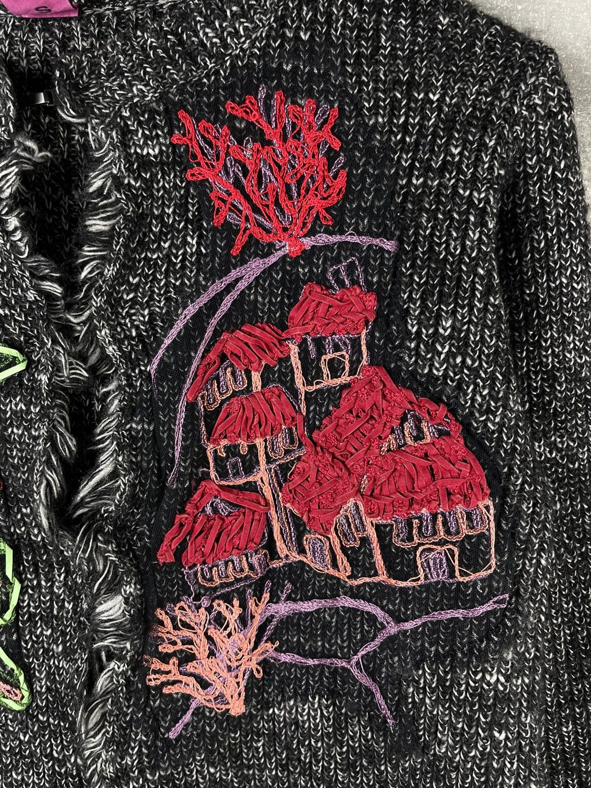 Other Save the Queen Avant Garde Embroidered Knit Jacket Cropped Size S / US 4 / IT 40 - 5 Thumbnail
