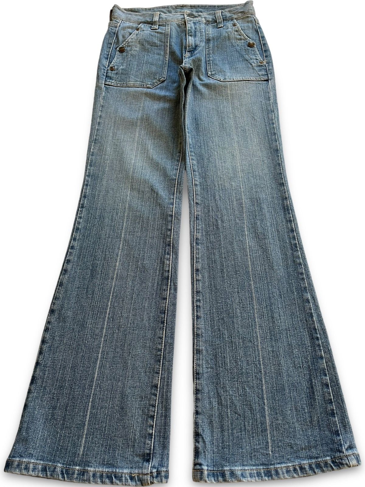 Japanese Brand Vintage Japanese Brand Blue Wash Flare Style Fatigue Jeans Size 27" / US 4 / IT 40 - 1 Thumbnail