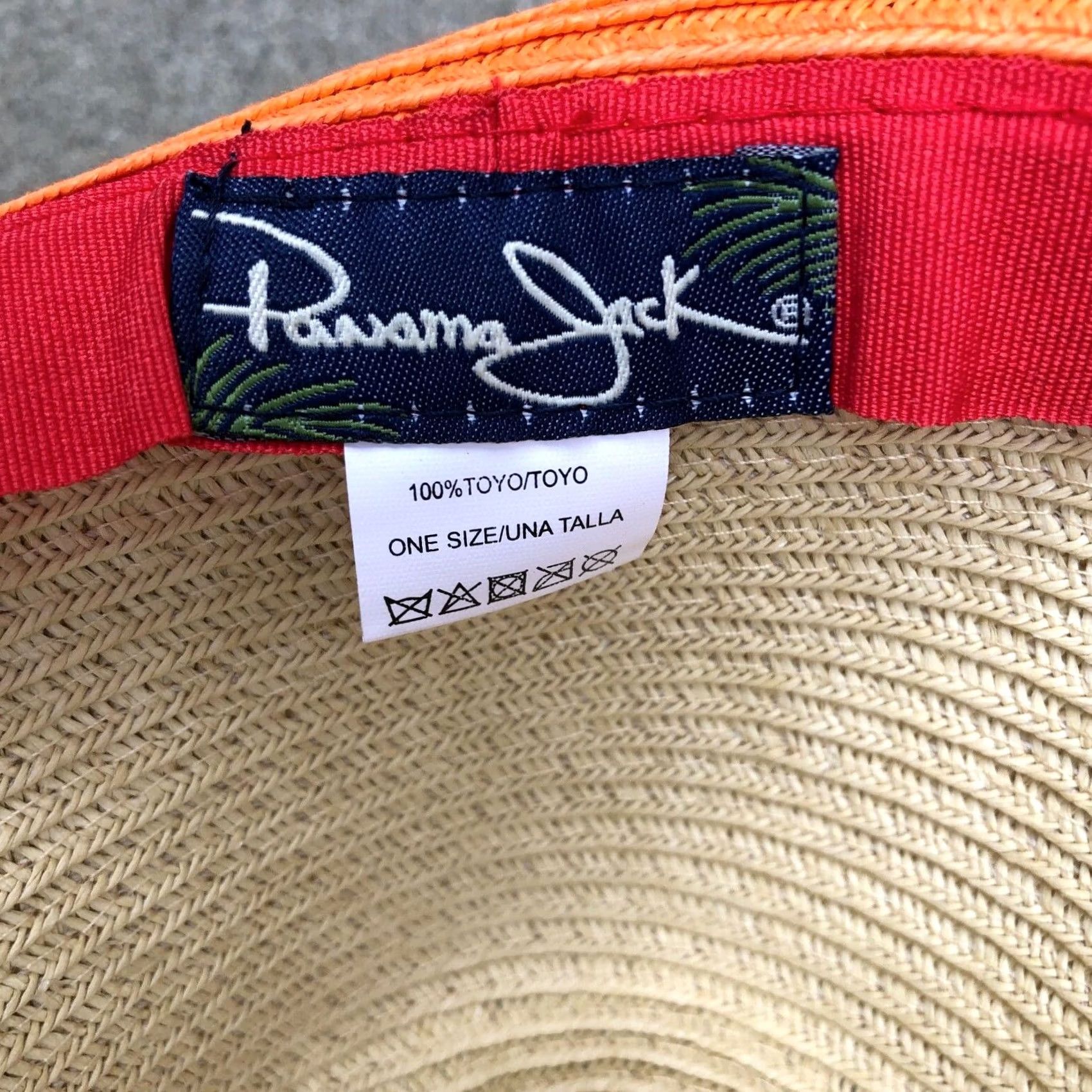 Panama Jack PANAMA JACK Fedora Hat Unisex Beige Orange 100% Toyo Cap One Size Mens Womens Fedora Hat Size ONE SIZE - 7 Thumbnail