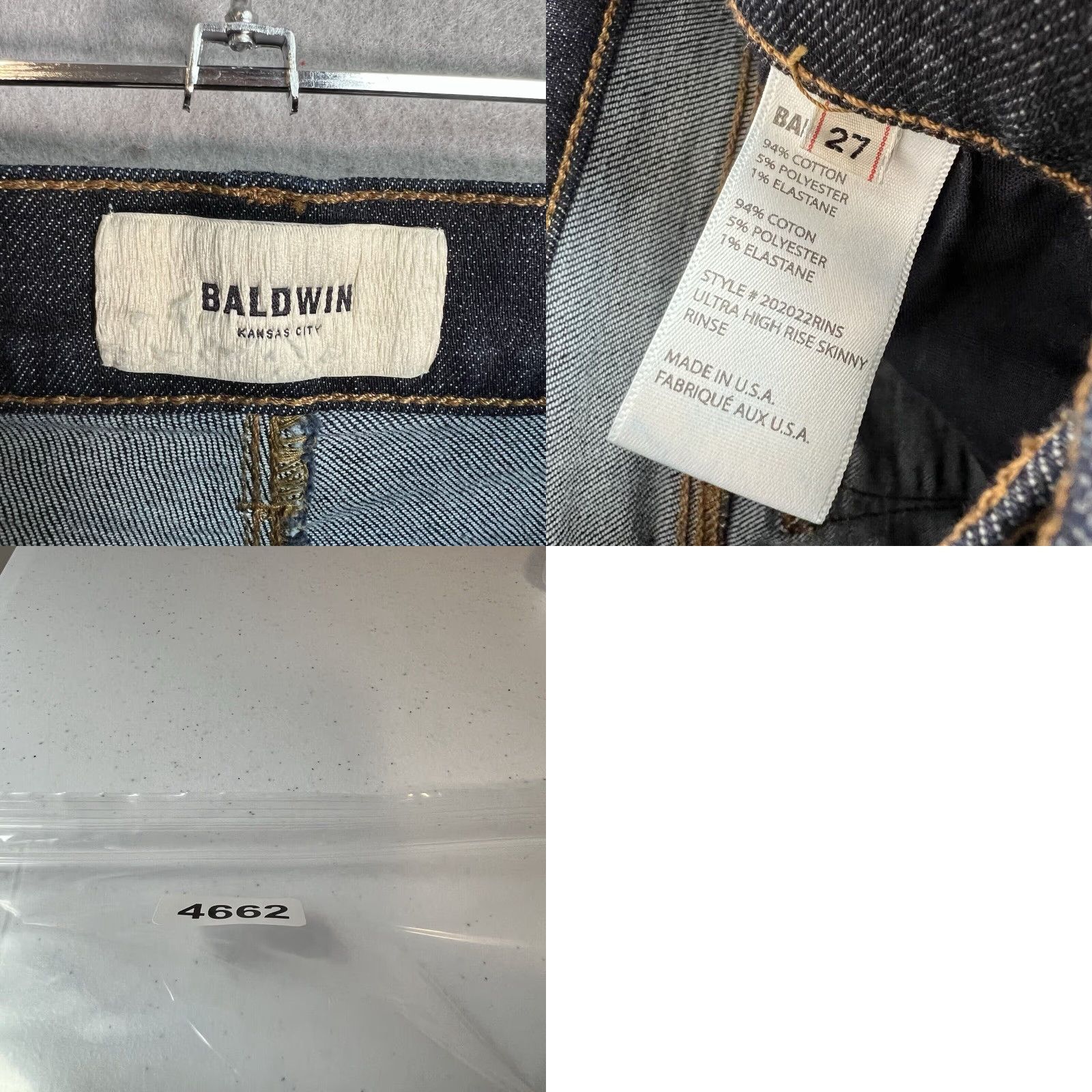Vintage VINTAGE Baldwin Jeans Woman Skinny Denim 27 Blue Dark Wash BALDWIN City 29 Inseam Womens 27 Blue Skinny Jeans (Adult) Size 27" / US 4 / IT 40 - 8 Thumbnail