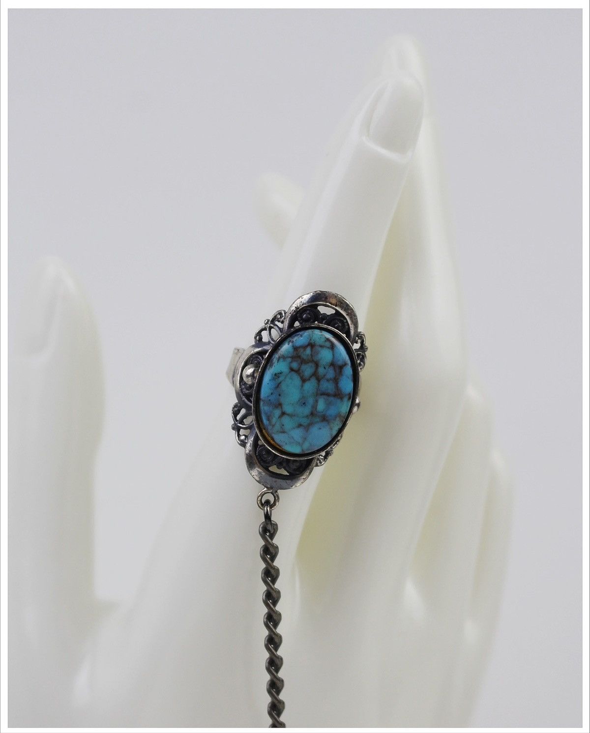 Vintage 2000S JAPANESE MADE BOHO TURQUOISE HAND CUFF & RING Size ONE SIZE - 3 Thumbnail