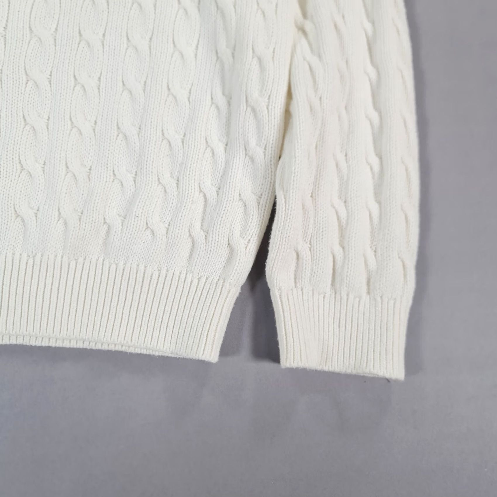 Brandy Melville VINTAGE Brandy Melville Jumper Womens One Size White Cable-Knit Cotton Blend Pullover Size ONE SIZE - 3 Thumbnail