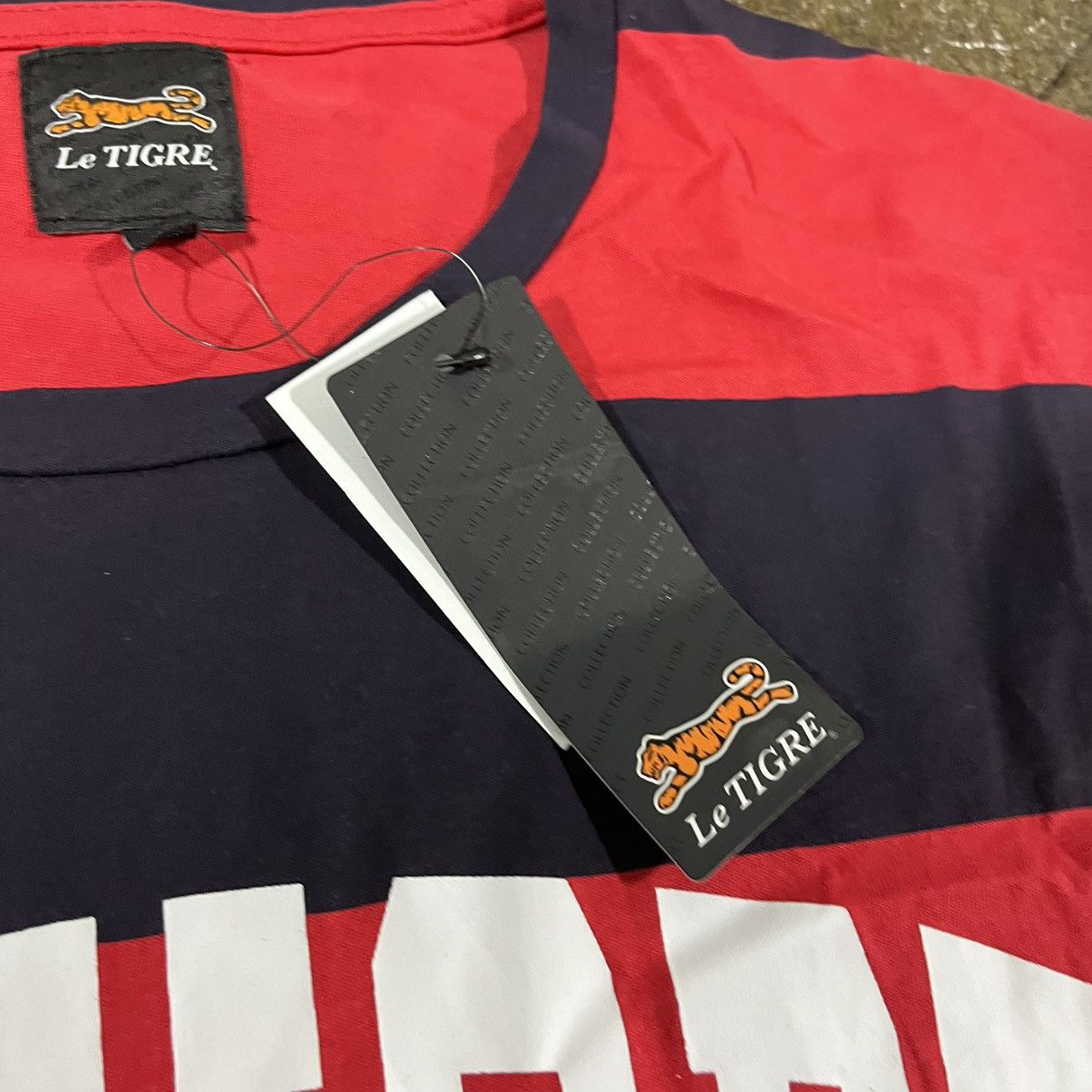 Le TIGRE × Vintage Crazy Y2K Le Tigre Striped Logo Hip-Hop Style Tee Shirt Size US XL / EU 56 / 4 - 4 Thumbnail