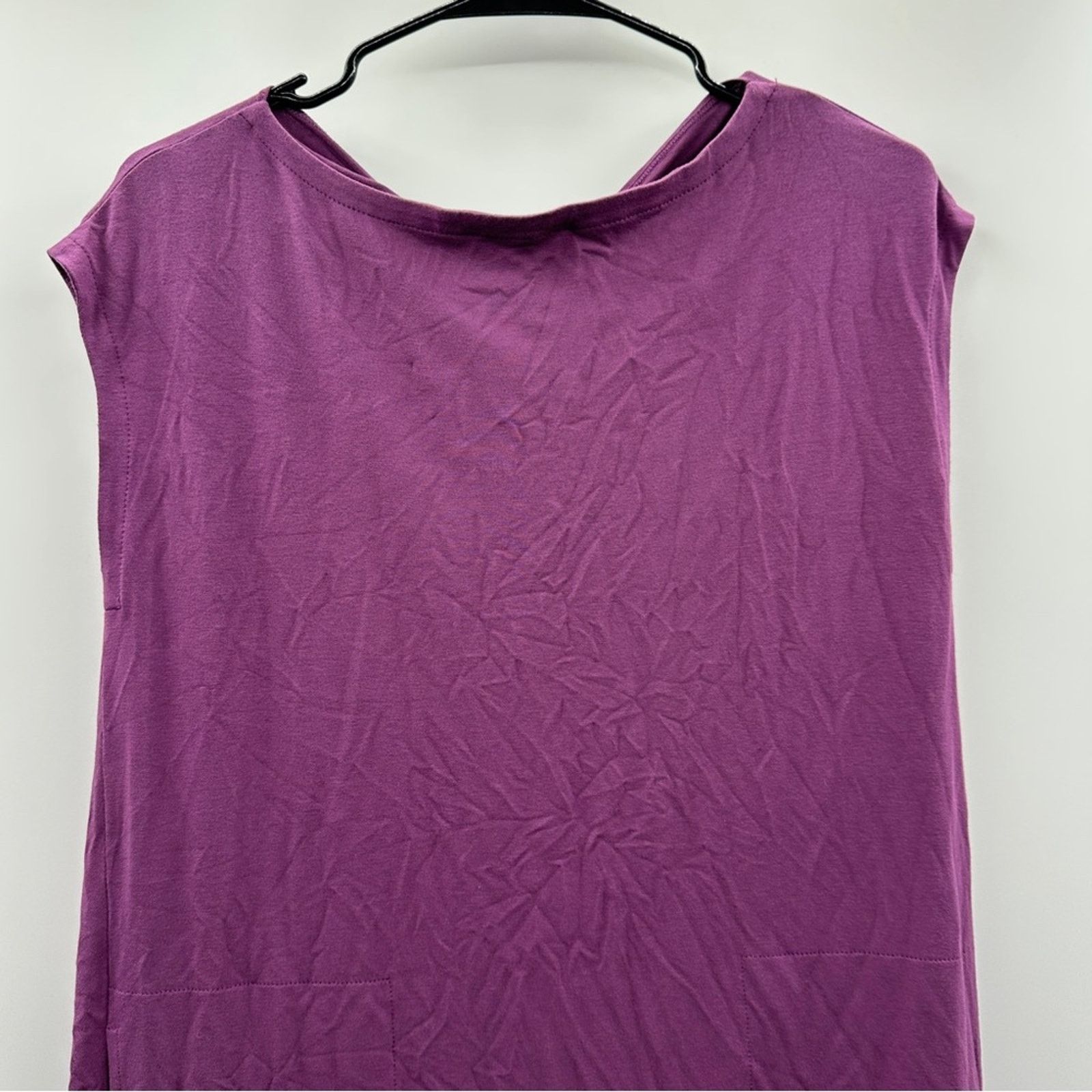Eileen Fisher Eileen Fisher Purple Twist Back Shift Jersey Dress Size XS Size XS / US 0-2 / IT 36-38 - 3 Thumbnail