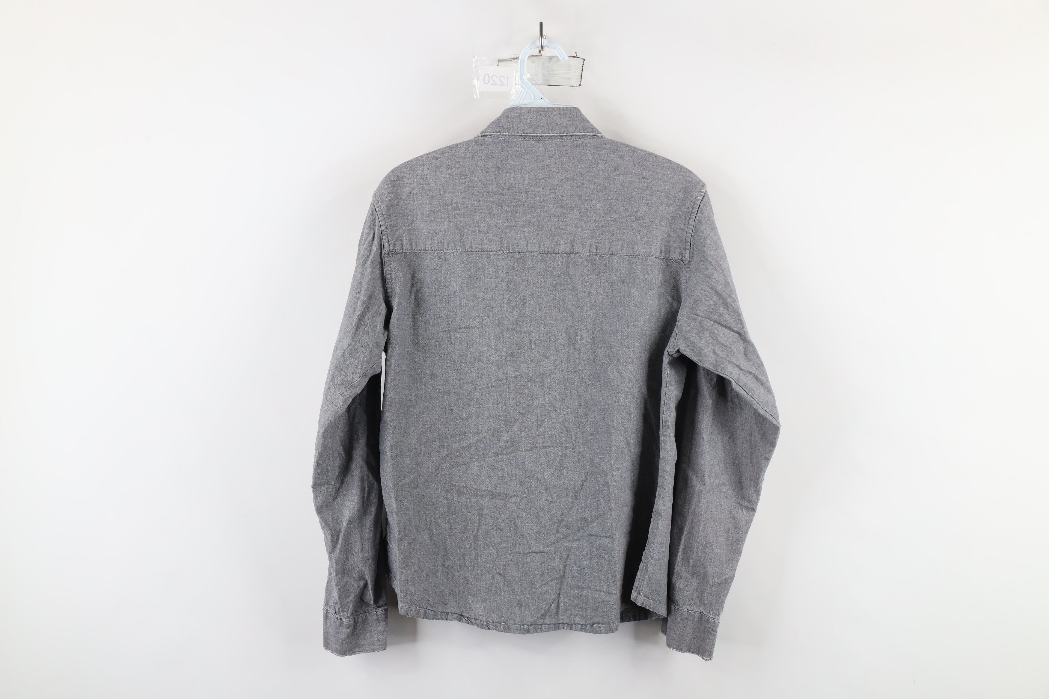 Harley Davidson × Vintage Vintage 90s Harley Davidson Chambray Button Shirt Gray Size S / US 4 / IT 40 - 14 Thumbnail