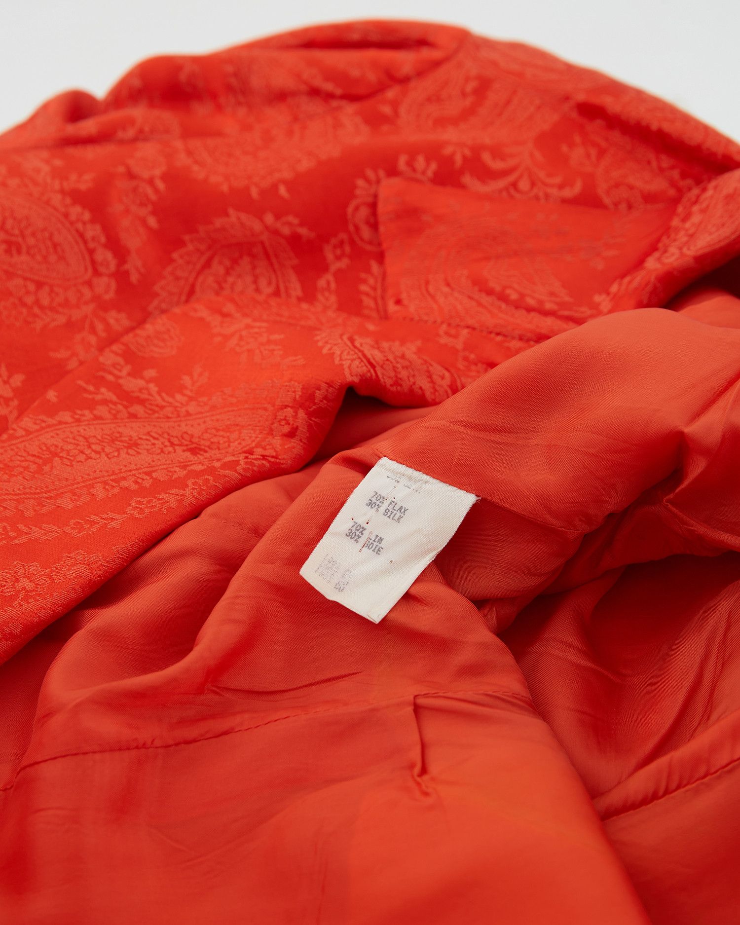 Versace S/S 1991 Orange silk paisley print blazer and skirt set Size M / US 6-8 / IT 42-44 - 16 Thumbnail