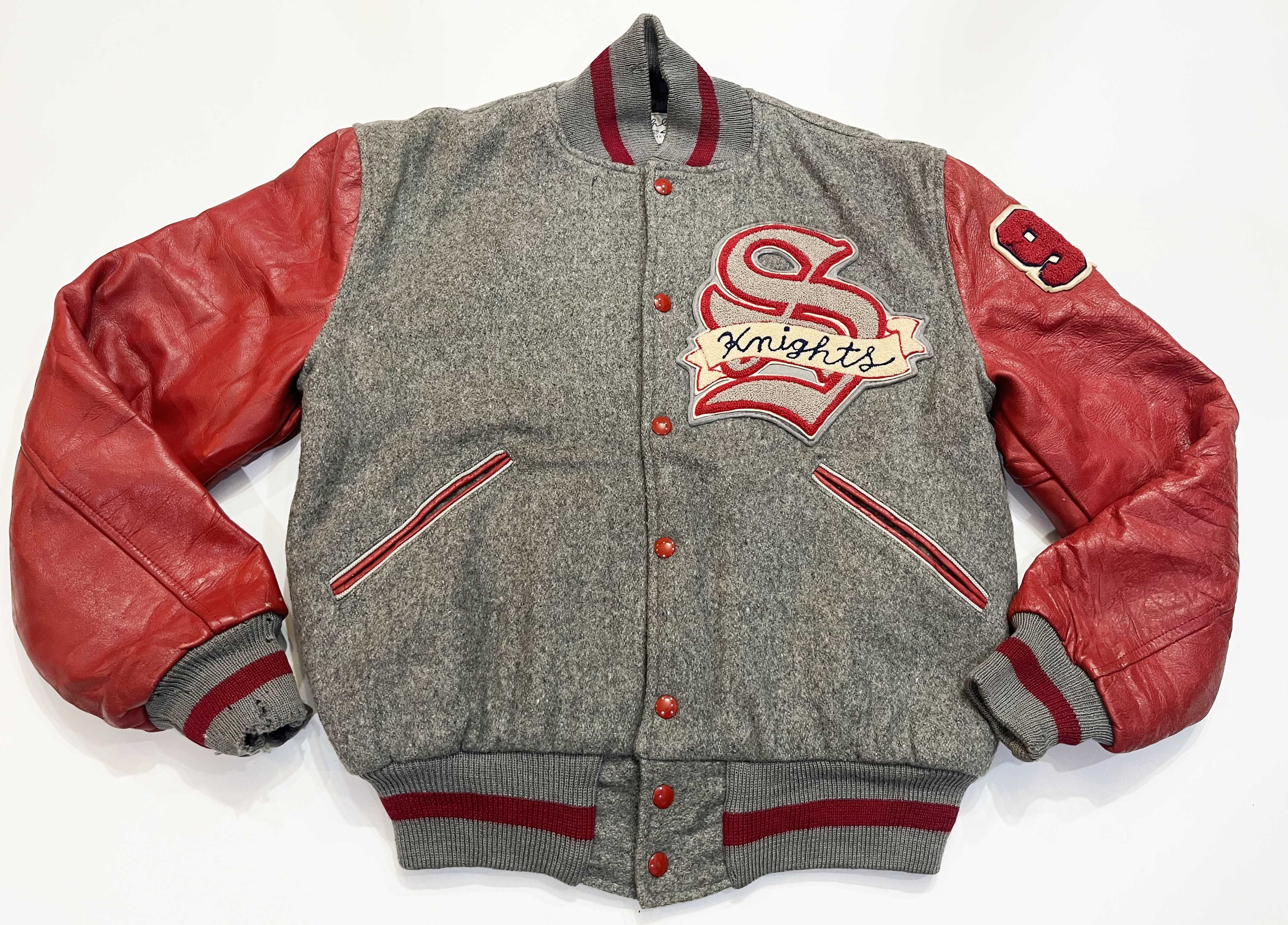 Other Vintage Catch Ball Silver Knights Leather Varsity Jacket Size US M / EU 48-50 / 2 - 1 Thumbnail