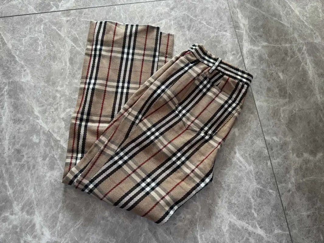 Burberry Burberry Beige Check Cotton Blend Casual Pants Size 23" - 1 Thumbnail