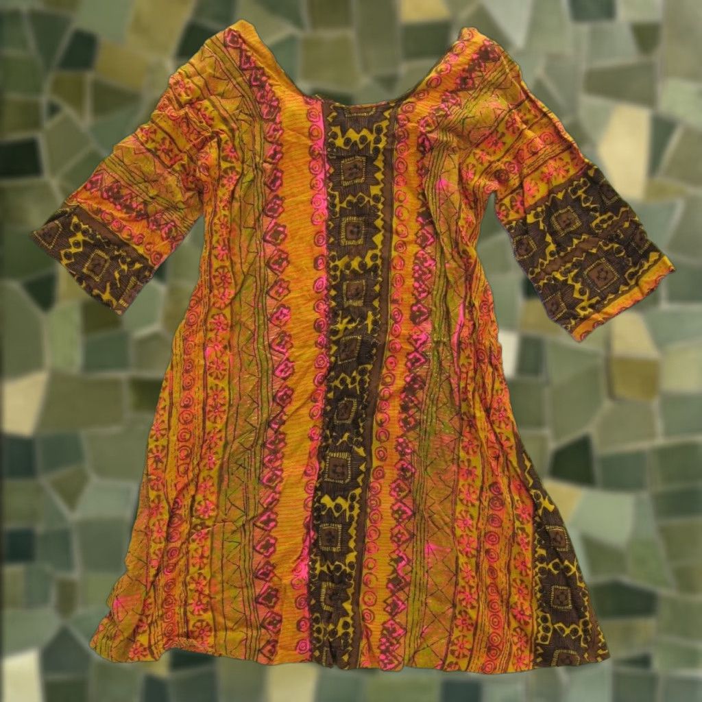 Pinko VINTAGE Handmade Rayon Tunic Dress 3/4 Sleeve Pink Small Size S / US 4 / IT 40 - 1 Thumbnail